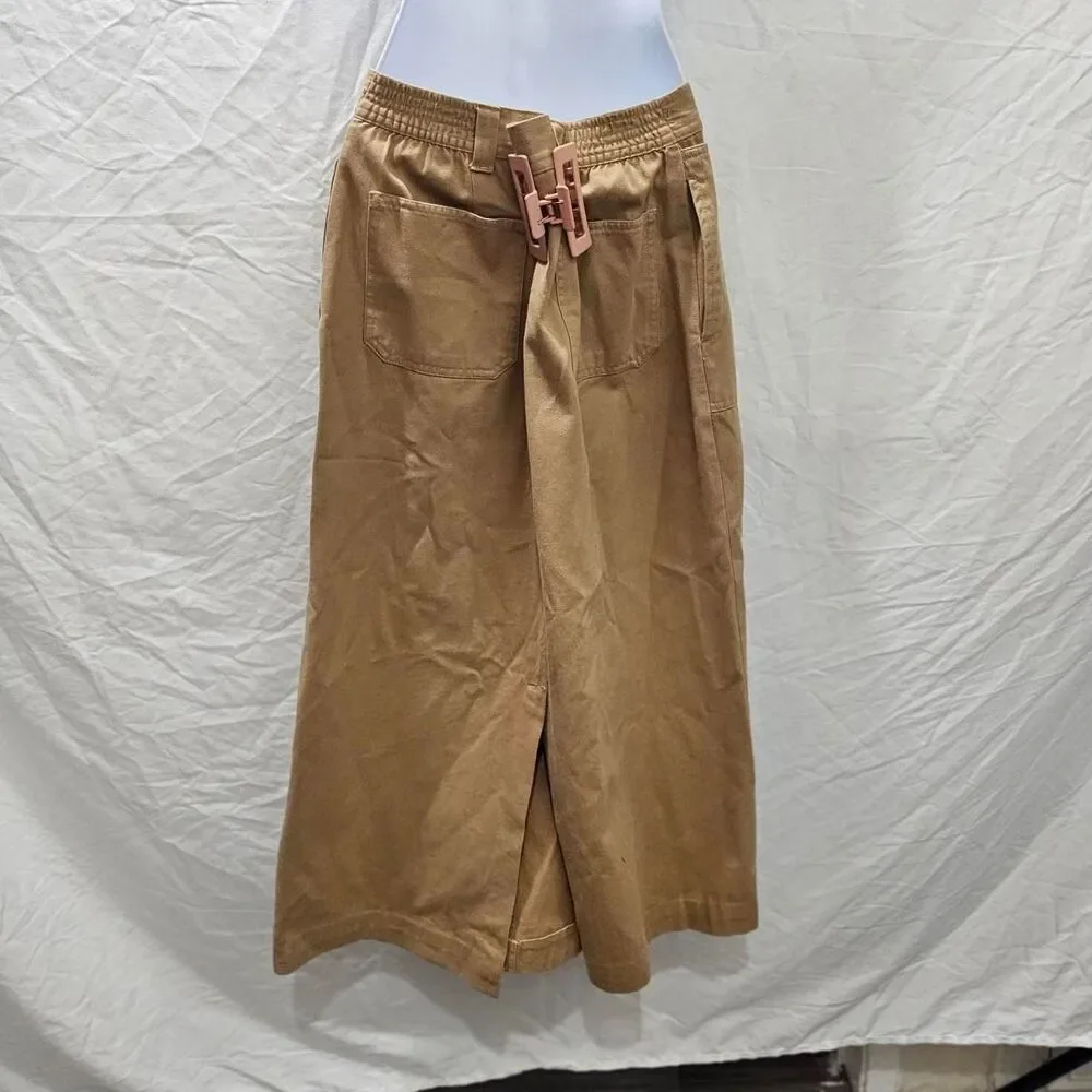 vintage 90s tan fairy whimsigoth floral embroidery maxi skirt